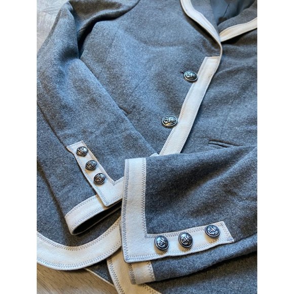 Chelsea & Theodore Grey Wool Blend Blazer Jacket Sz 2 - Picture 9 of 10